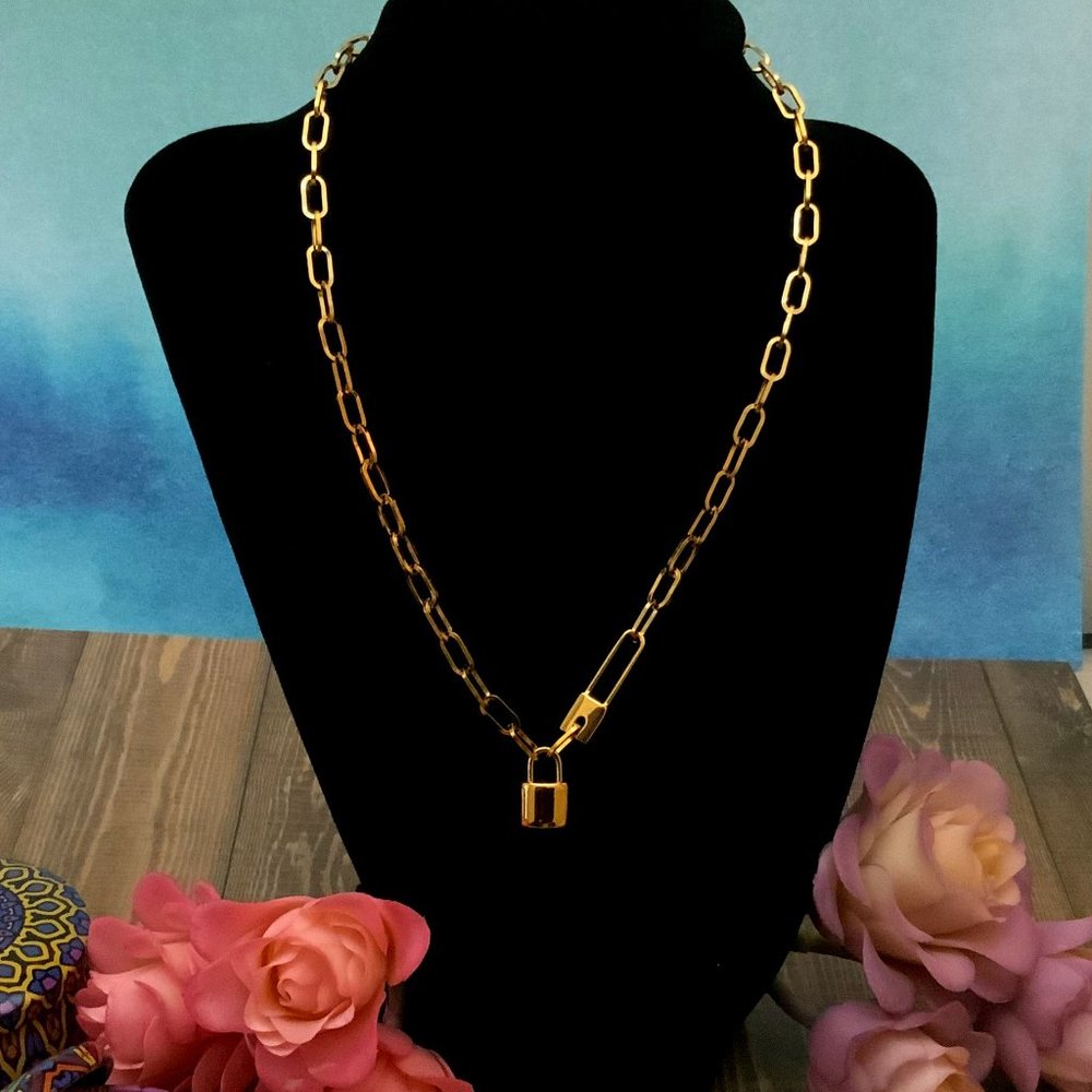 New Steel Lock Necklace to lock the heart of those you love!